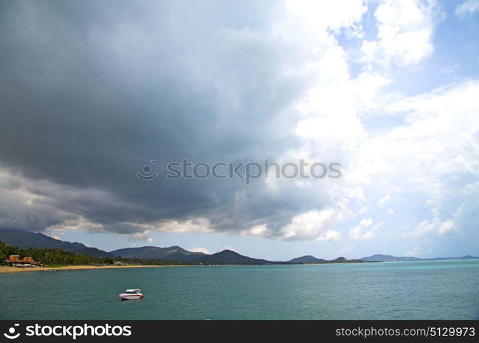 blue lagoon stone in thailand kho tao bay abstract of a water south china sea