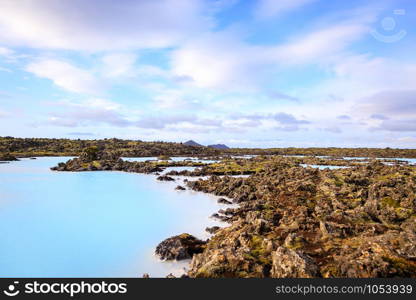 Blue lagoon - Volcanic formations filled with white-blue warm water