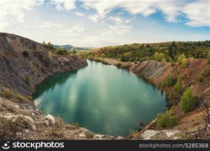 Blue lake in Altai. Blue lake in Altai. This is a former copper mine that was flooded with water