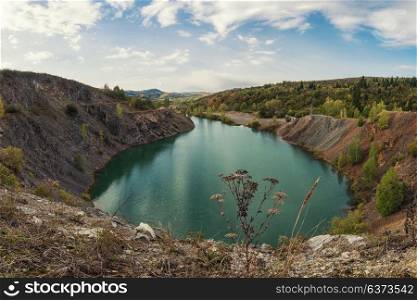 Blue lake in Altai. Blue lake in Altai. This is a former copper mine that was flooded with water