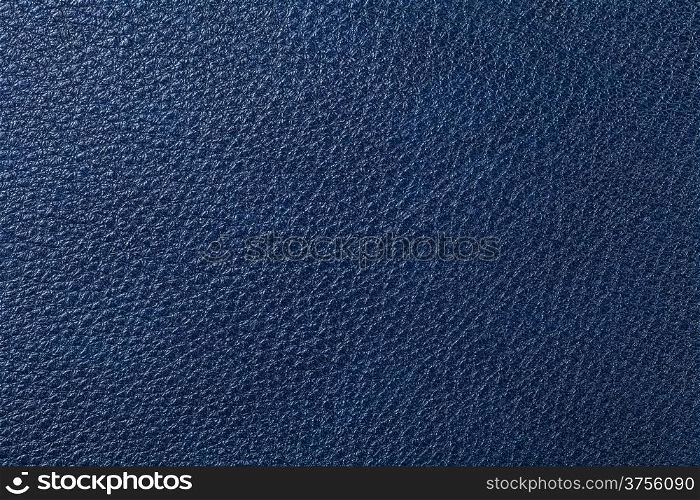 Blue leather texture for background. Top view