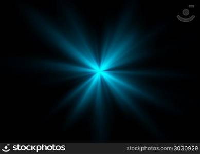 Blue lens flare with bright light isolated on black background i. Blue lens flare with bright light isolated on black background in technology concept, illustration.. Blue lens flare with bright light isolated on black background in technology concept, illustration.