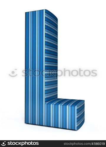 Blue letter over white background. 3d rendered image