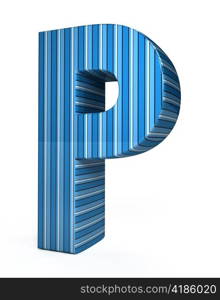 Blue letter over white background. 3d rendered image