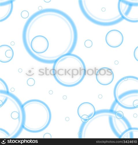 Blue light circles on white background. Seamless pattern