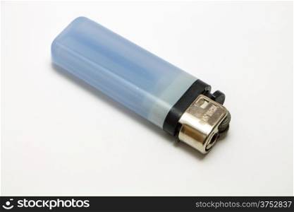 Blue Lighter isolate on a white background.