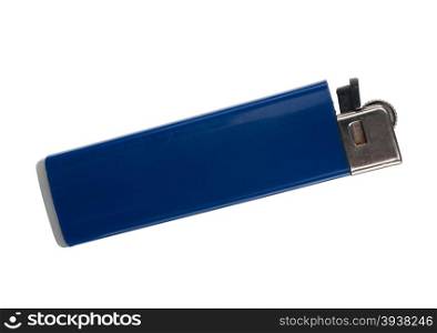 Blue lighter on a white background