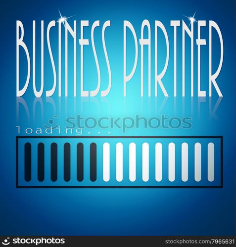 Blue loading bar with business partner word image with hi-res rendered artwork that could be used for any graphic design.