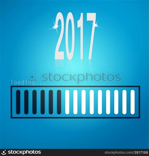 Blue loading bar yeaer 2017 image with hi-res rendered artwork that could be used for any graphic design.&#xA;