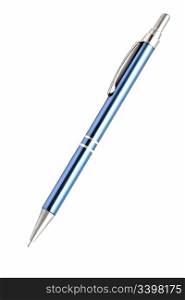 Blue mechanical pencil isolated on white background