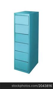 Blue metal cabinet isolated on white