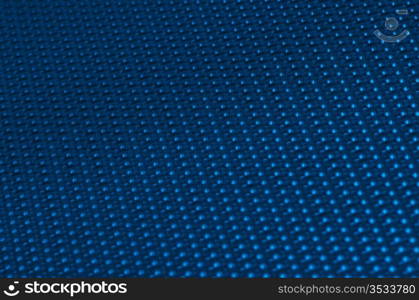 Blue metal mesh plating isolated against a white background