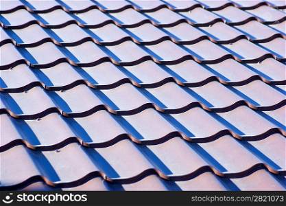 blue metal tile roof, background