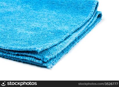 blue microfiber duster closeup isolated on white