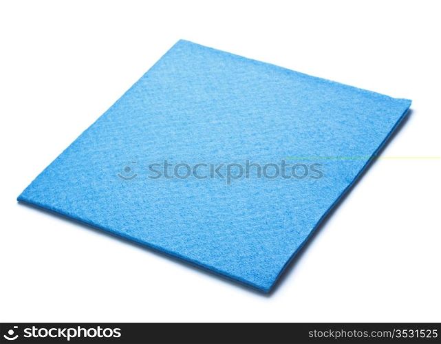 blue microfiber duster isolated on white background