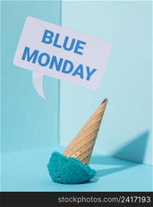 blue monday concept with ice cream