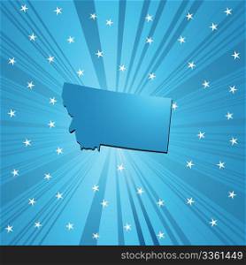 Blue Montana map, abstract background for your design