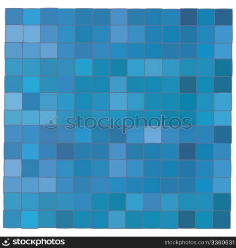 Blue mosaic background illustration, vector art