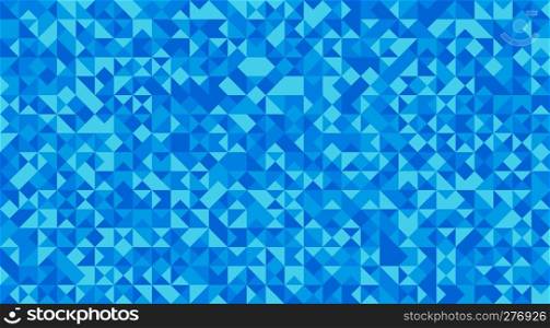Blue mosaic triangle tiles flooring or wall decoration for wallpaper. Architecture design pattern material texture background, 3d abstract illustration