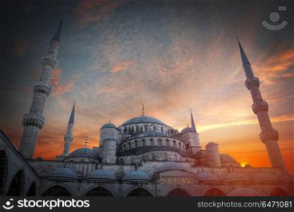 Blue Mosque or the Sultanahmet Mosque is the first mosque in Istanbul.. blue Mosque