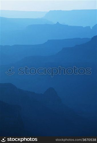 Blue mountain silhouette