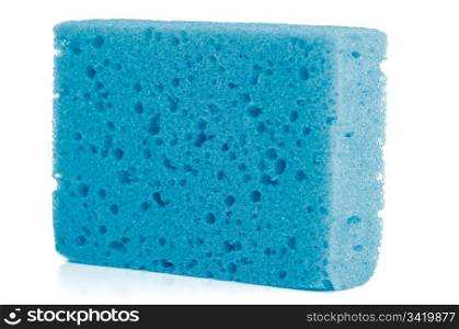 Blue natural facial cellulose sponge isolated on white