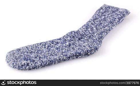 Blue Natural wool sock. Natural wool. Warm sock