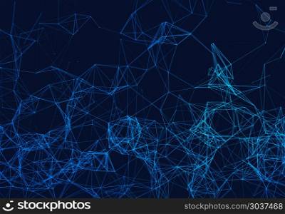 Blue network connection lines on black. Futuristic background fo. Blue network connection lines on black. Futuristic background for technology concept, abstract illustration. Blue network connection lines on black. Futuristic background for technology concept, abstract illustration