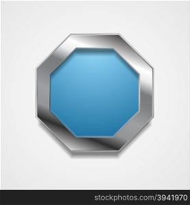 Blue octagon design with metal frame