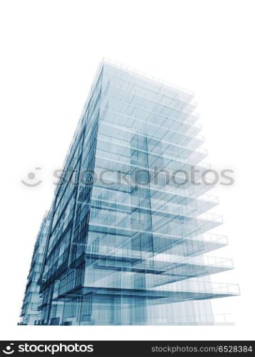 Blue office building 3d rendering. Blue office building. Architecture design and 3d rendering model my own. Blue office building 3d rendering