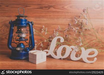 blue oil lamp gift box love letters