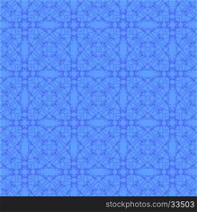 Blue Ornamental Seamless Line Pattern. Endless Texture. Oriental Geometric Ornament. Blue Ornamental Seamless Line Pattern.