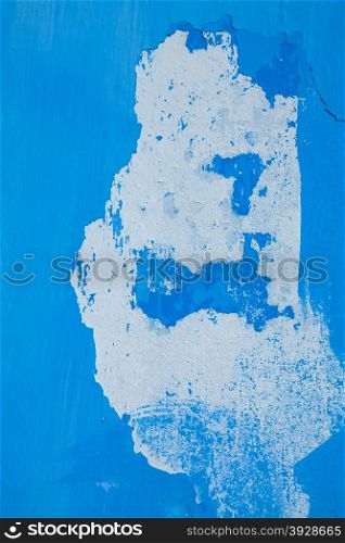 Blue painted wall with brushstroke textured