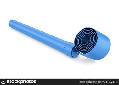 blue party whistle isolated on white background