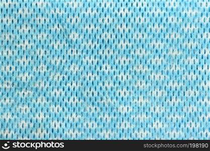 Blue patterned fabric for the background.