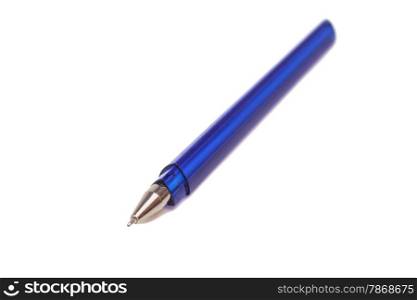 Blue pen isolated on white