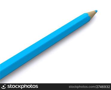 blue pencil. 3D