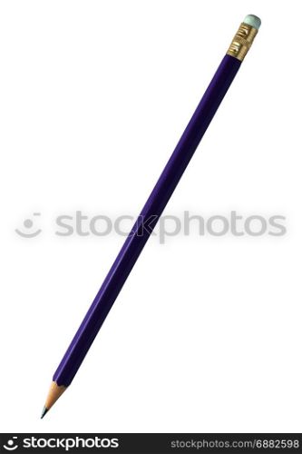 blue pencil isolated on white with clipping path