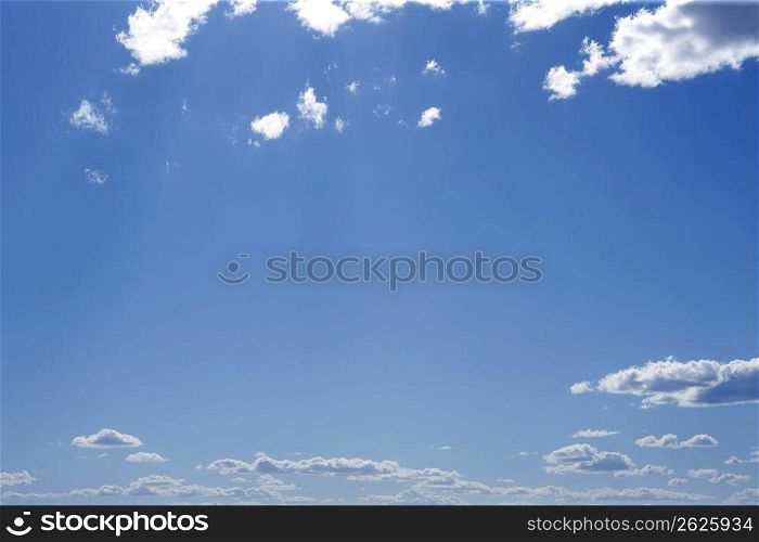 blue perfect sky white clouds on sunny summer daytime