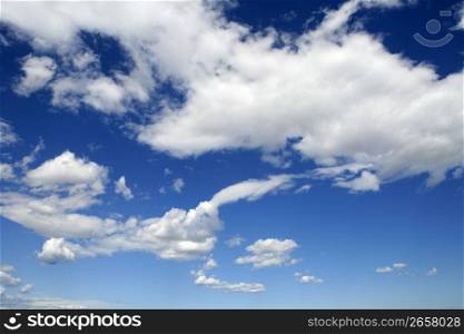 blue perfect summer sky white clouds nature background