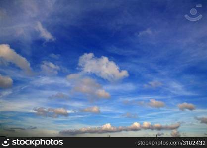 blue perfect summer sky white clouds nature background