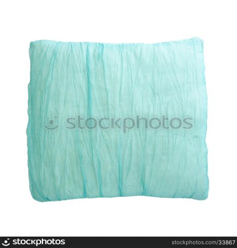 Blue Pillow isolated on the white background with Clipping Path