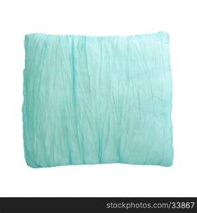 Blue Pillow isolated on the white background with Clipping Path