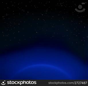 blue planet and stars - fractal image