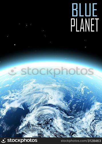 blue planet earth in space.