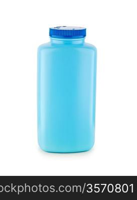 blue plastic bottle isolated