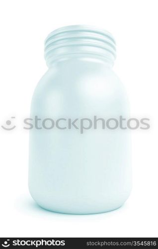 Blue Plastic Bottle Isolated on White Background