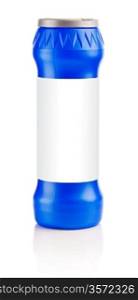 blue plastical bottle