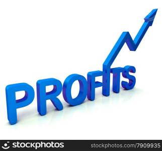 Blue Profit Word Showing Income Earned From Business, Success,