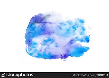 blue purple watercolor brush stroke white paper